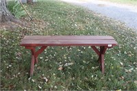 Red Wood Bench