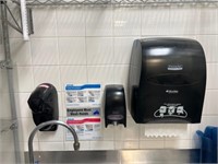 2 Hand Soap Dispensers and Hand Towel Dispenser