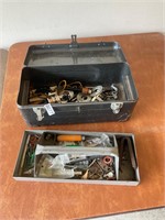 Metal tool box and assorted miscellaneous