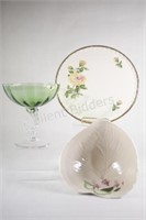 Aynsley Dessert Plate, Bowl & Pedestal Glass Dish