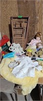 DOLL AND CLOTHING AND MISC LOT