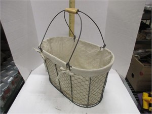 Metal wire cloth lined basket