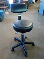 Swivel Adjustable Height Black Cushioned Chair