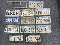 Texas and Kansas License Plates