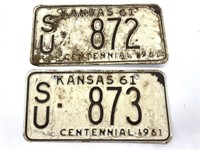 (2) Consecutive Number 1961 Kansas Sumner County