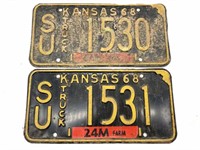 (2) Consecutive Number 1968 Kansas Sumner County