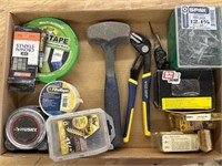 Vise Grips, Hammer, Hardware, Tape Measure, and