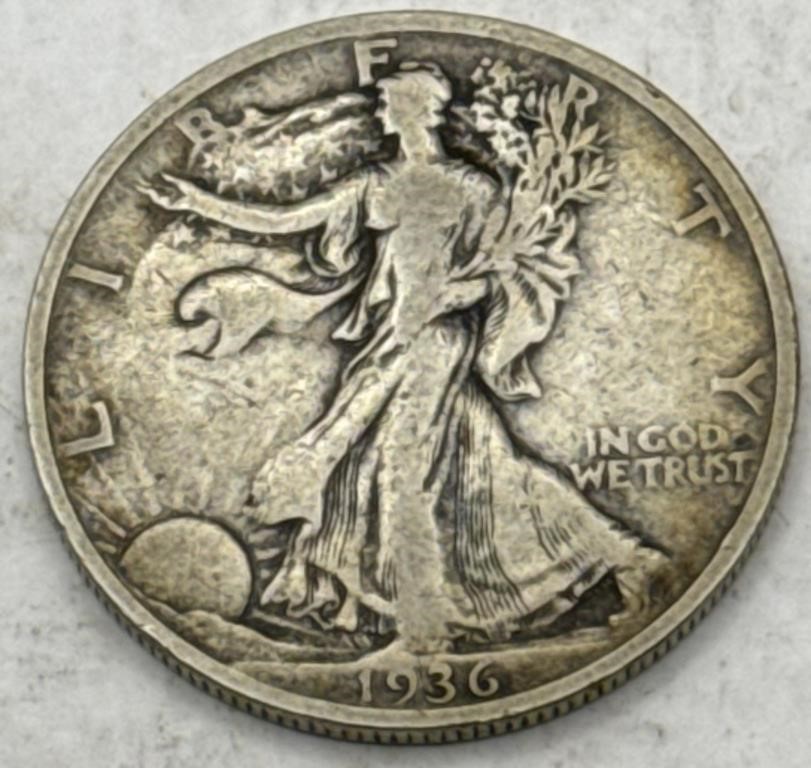 (KC) 1936 Silver Walking Liberty Half Dollar Coin