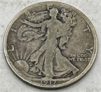 (KC) 1917 Silver Walking Liberty Half Dollar Coin