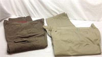 F6) TWO PAIRS OF MENS PANTS, 44" X 32" & 46" X 30"