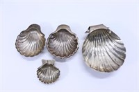 Vtg Sterling Silver Clam Shell Trinket Dishes (4)