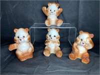 4 Vintage Bone China Bears