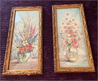 Pair of Floral in Vases Framed Artwork