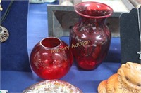 RUBY GLASS VASES