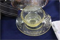 DEPRESSION GLASS CUP & SAUCER