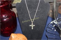 RHINESTONE CROSS ON CHAIN - DISPLAY NOT INCLUDED