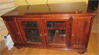 Cherry Wood Colored Entertainment Cabinet with