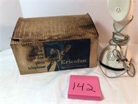 Ericofon w/box, one piece telephone
