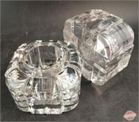 Two Antique Glass Inkwells