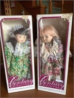 2 new century collection genuine porcelain dolls