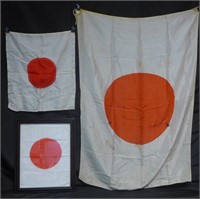 Set of 3 Japanese WWII Meatball Flags