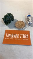 Jade Stone Grizzly Bear & Sewing Kit Lot