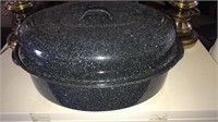 Graniteware Enamel Oval Roaster-large with rack