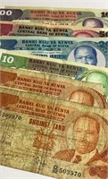 Vintage Currency Kenyan Shillings
