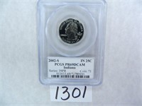 FOUR (4) 2002-S Indiana Quarter PCGS Graded PR69 D