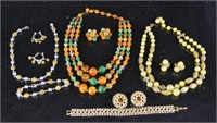 Four Sets Of Vintage Necklaces & Earrings