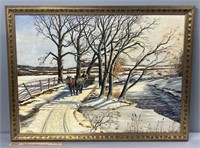Winter Landscape Oil Painting on Canvas