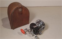 Vintage Leather Fishing Reel Case W/ J.C. Higgins