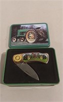 John Deere Collector's Knife In Metal Tin