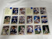 2 Pages of MLB Trading Cards