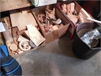 Wood chip carving pieces - work gloves - etc.
