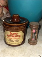 Vintage cheese jar & timer