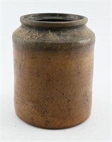 Primitive stoneware half gallon crock 12”