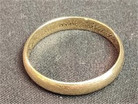 14k gold band with engraving