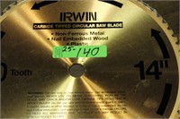 Irwin 70T/14" Carbide Saw Blade