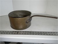 Very heavy handmade copper or brass pot