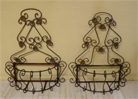 Scrolled Wrought Iron Hanging Planters.