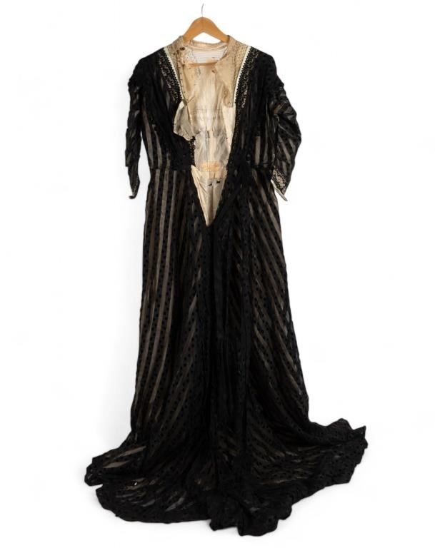 19th C Bina Mette Black Lace Dress