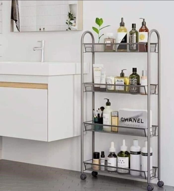 Slim Space Saver Storage Cart on Wheels 4-Tier