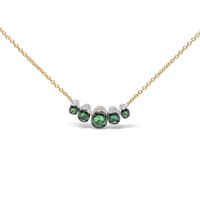 18K Rose Gold Diamond Tsavorite Necklace