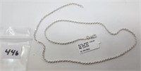 22" long .925 silver rope chain