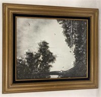 (I) Perez Wooden Framed Tree Painting 
Appr 32.5