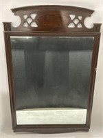(D) Wood Framed Hanging Mirror (Top Is Unstable)