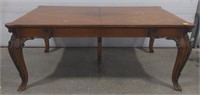 (AM) Decorative Wooden Dining Table. W/ Carved