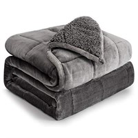 Open Box Wemore Sherpa Fleece Weighted Blanket For