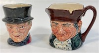 TWO ROYAL DOULTON MINIATURE TOBY JUGS